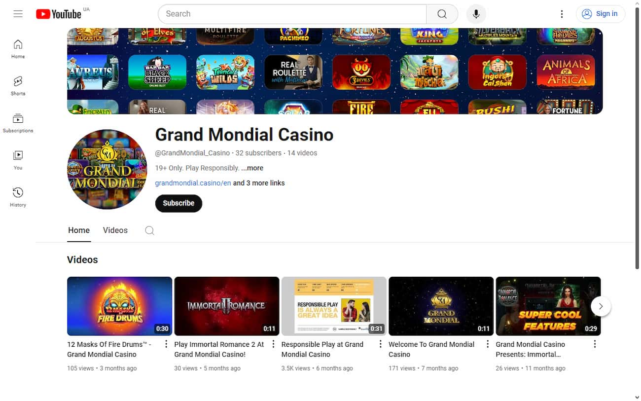 grand mondial casino socials