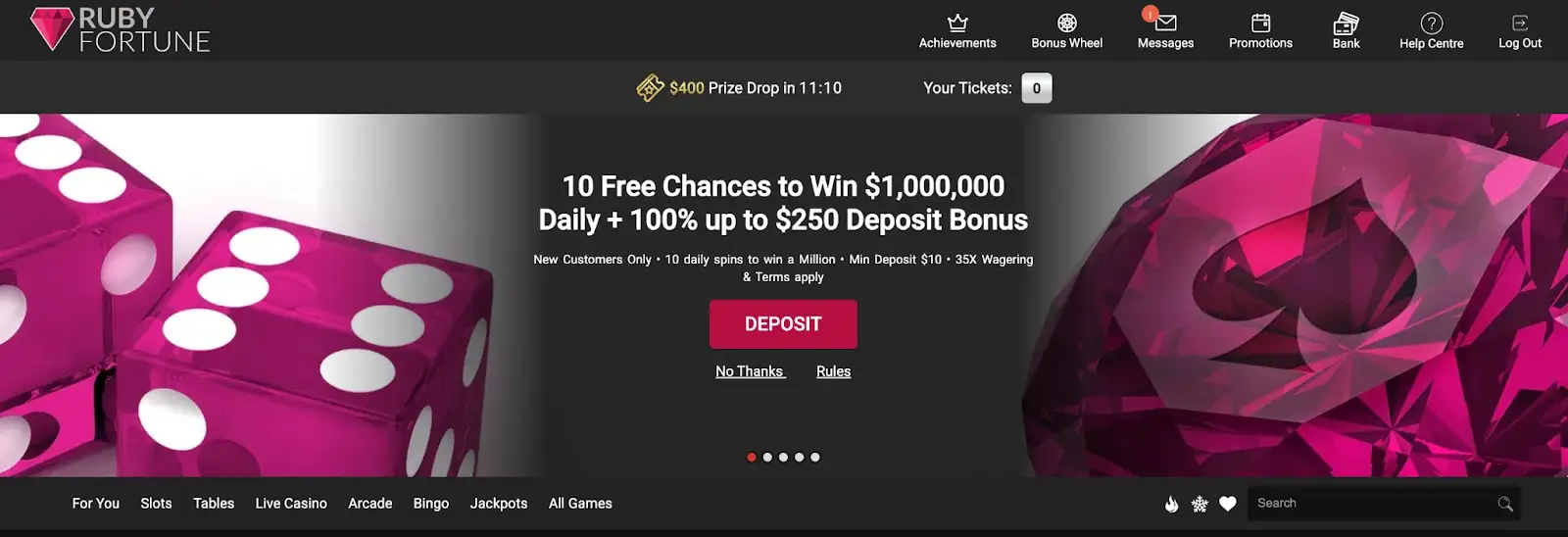 ruby fortune main page