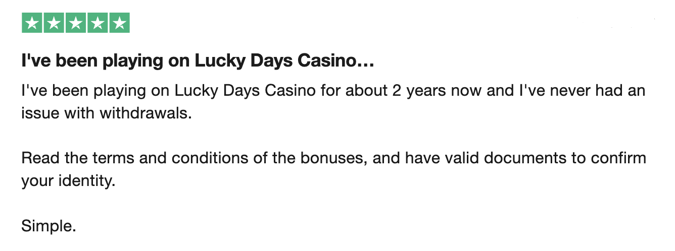 lucky days casino reviews