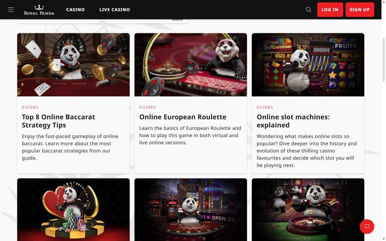 royal panda casino guides