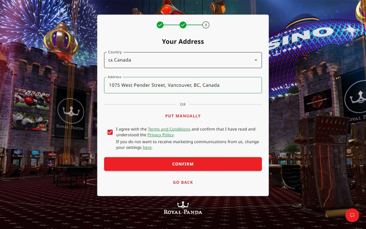 royal panda casino registration