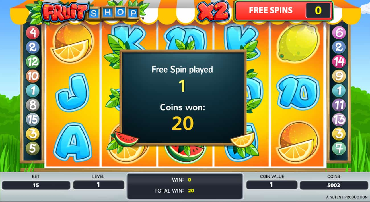 fruit shop slot free spins