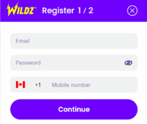 wildz casino registration