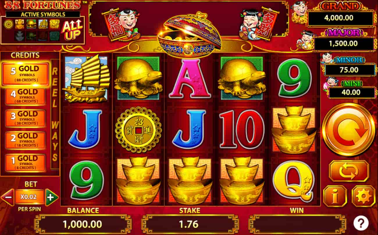 88 fortunes slot winning combinations