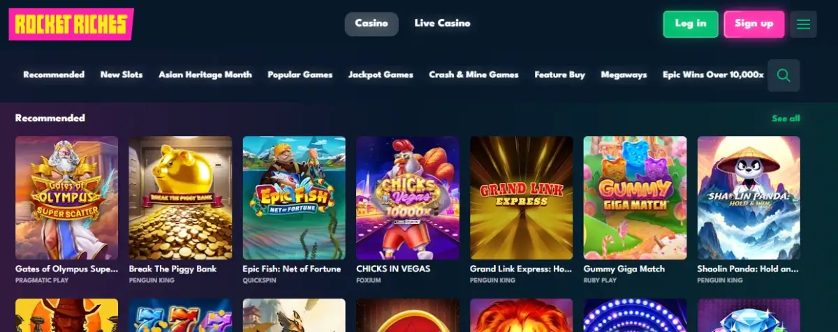 rocket riches games