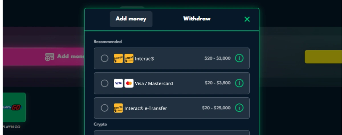 rocket riches payment methods