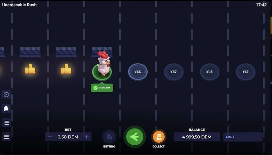 uncrossable rush evoplay game