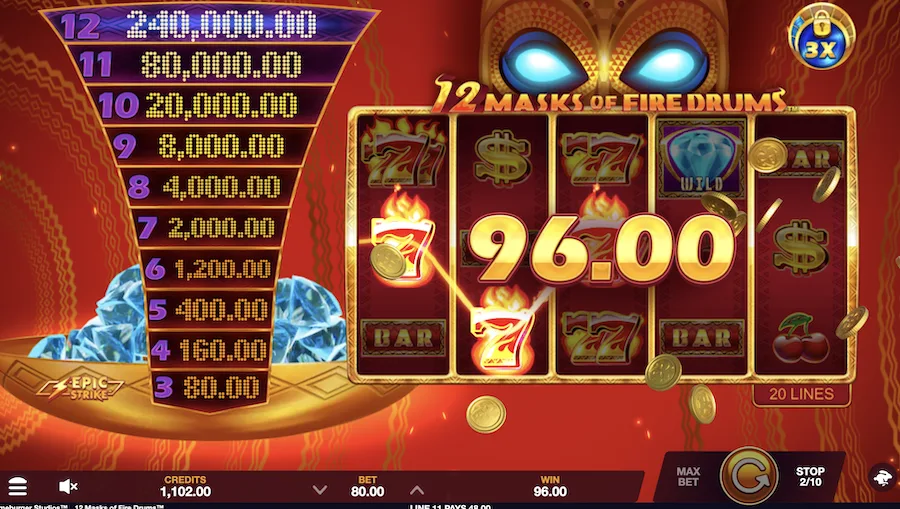 12 masks of fire drums how to win