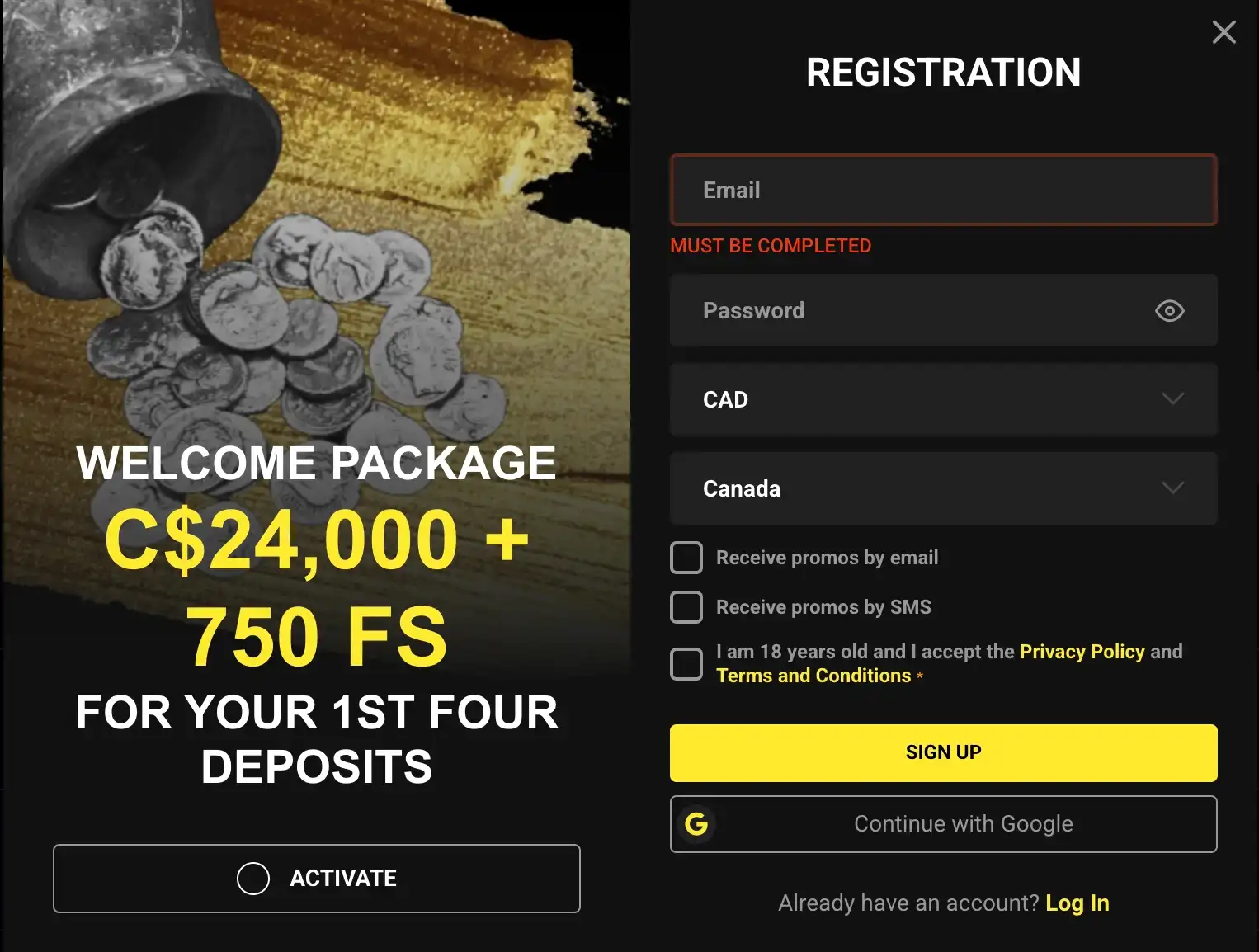 olympia casino registration