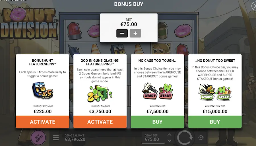 donut division slot on bonus buy