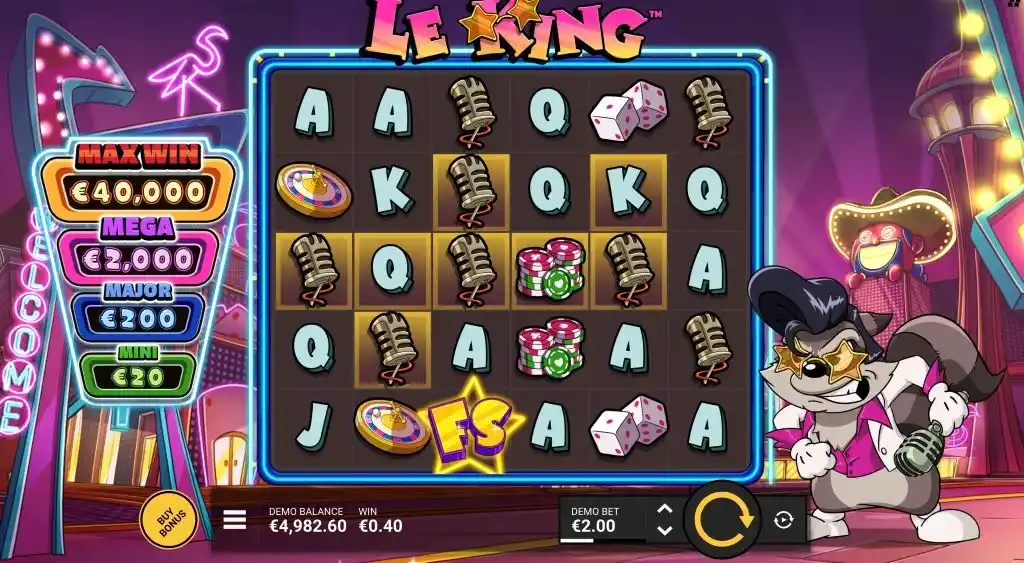 le king slot features
