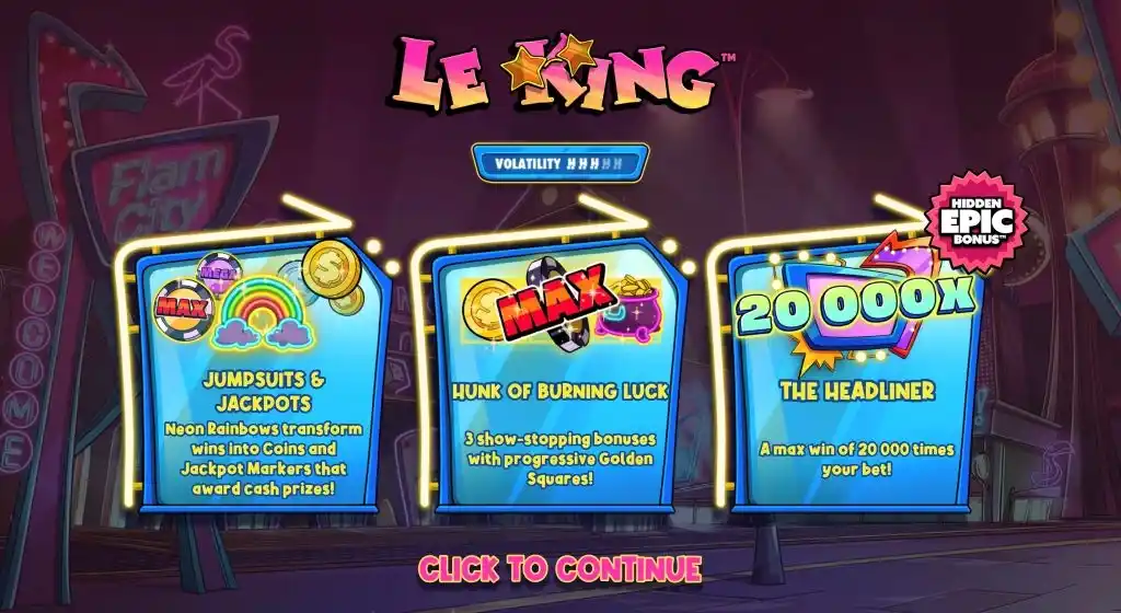le king slot intro