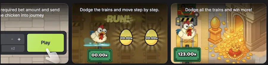 how to play chicken vs train game