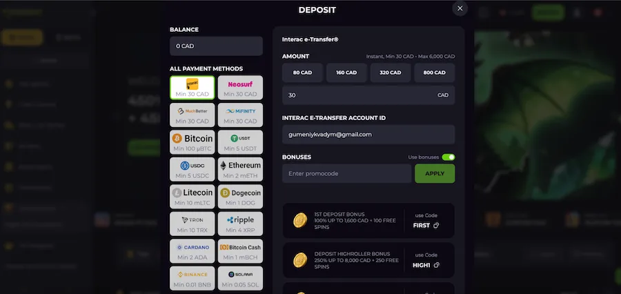 drakaris casino deposit